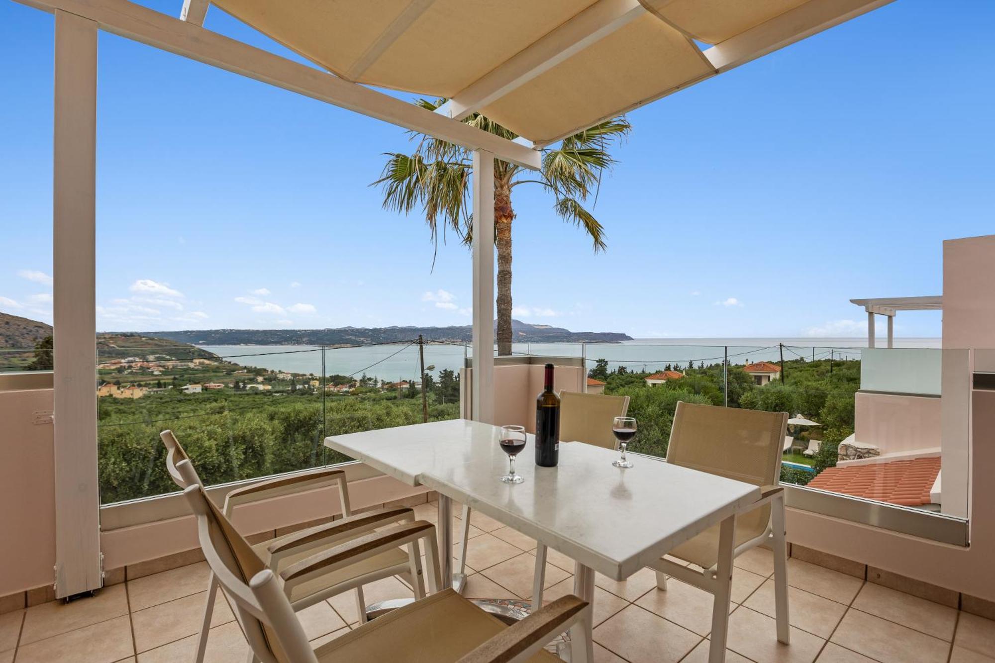 Sea View Villa Stelios With Private Pool Near The Beach Kalyves Exterior foto