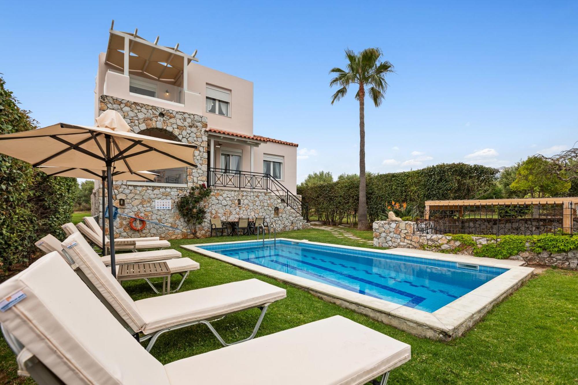 Sea View Villa Stelios With Private Pool Near The Beach Kalyves Exterior foto